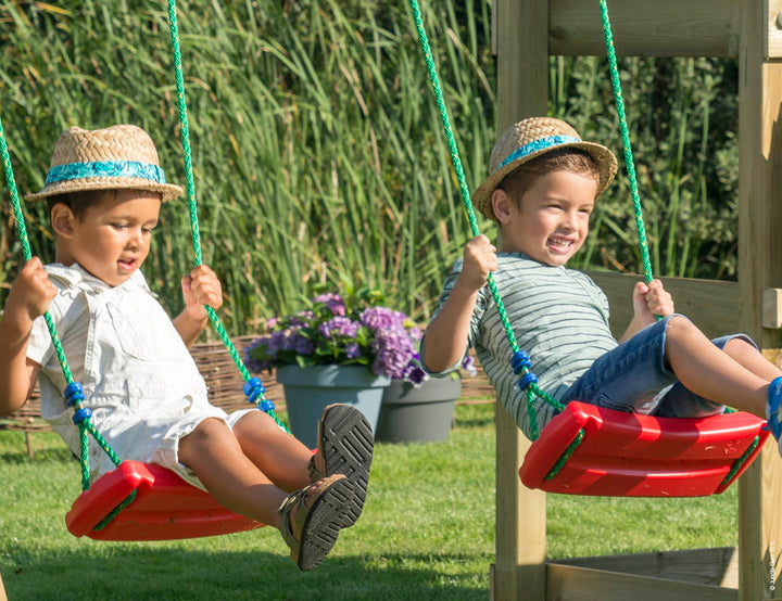 Jungle Safari | Wooden climbing frame with swings & climbing net