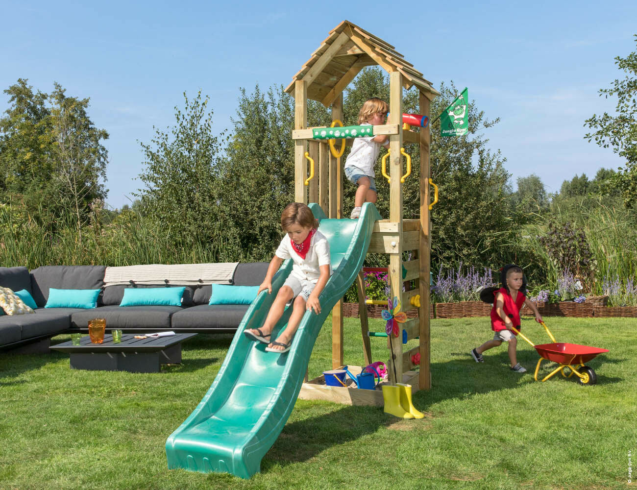 Wooden Climbing Frame Strong Durable Timber Play Tower Jungle Gym