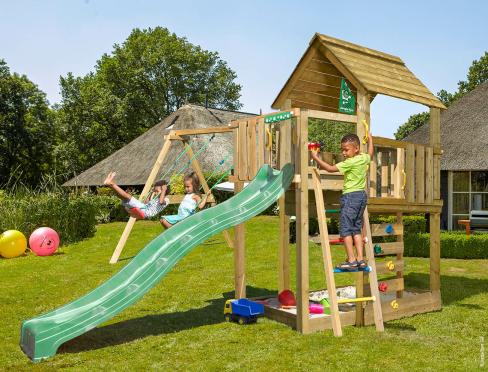 Wooden Swing and Slide Set • Cubby 2-Swing 